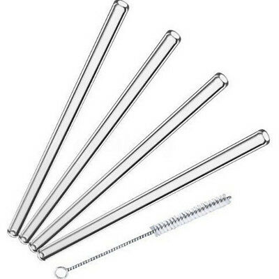 Reusable Clear bent Glass drinking Straw 20mm Wedding Birthday Party Drinking  with Brush