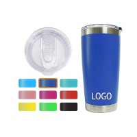 20 oz powder coat Tumbler customized double wall insulated 18/8 stainless steel 20 oz tumbler with straw and brush