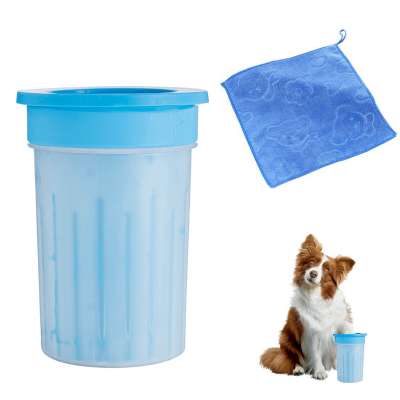 Fully Detachable Design ready to ship Wholesale Portable silicone Pet Paw Brush Cleaning Cup Dog Paw Cleaner Cup