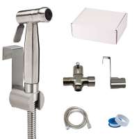 Nickle Brush Hand Held Toilet Bathroom Bidet Shower Head Spray Sprayer With Adjustable Pressure Shut-off Valve .